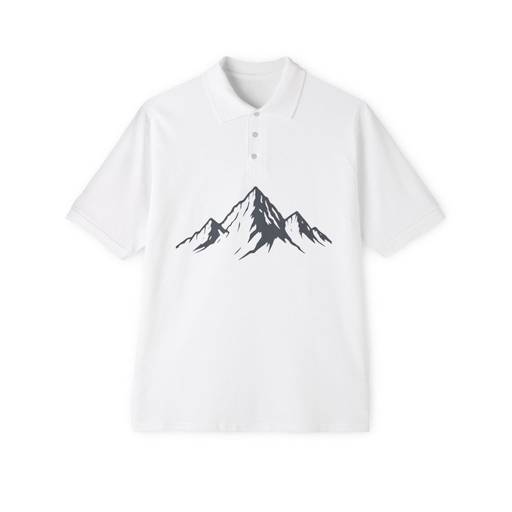 Men's Mountain Polo Shirt – Minimalist Peak Graphic