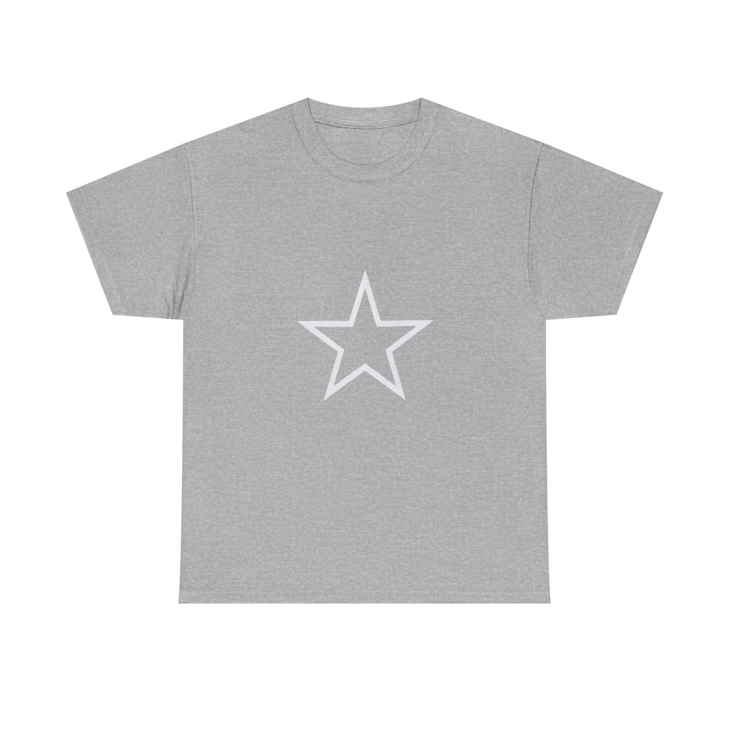 Minimal White Star T-Shirt — Simple Center Star Graphic Tee