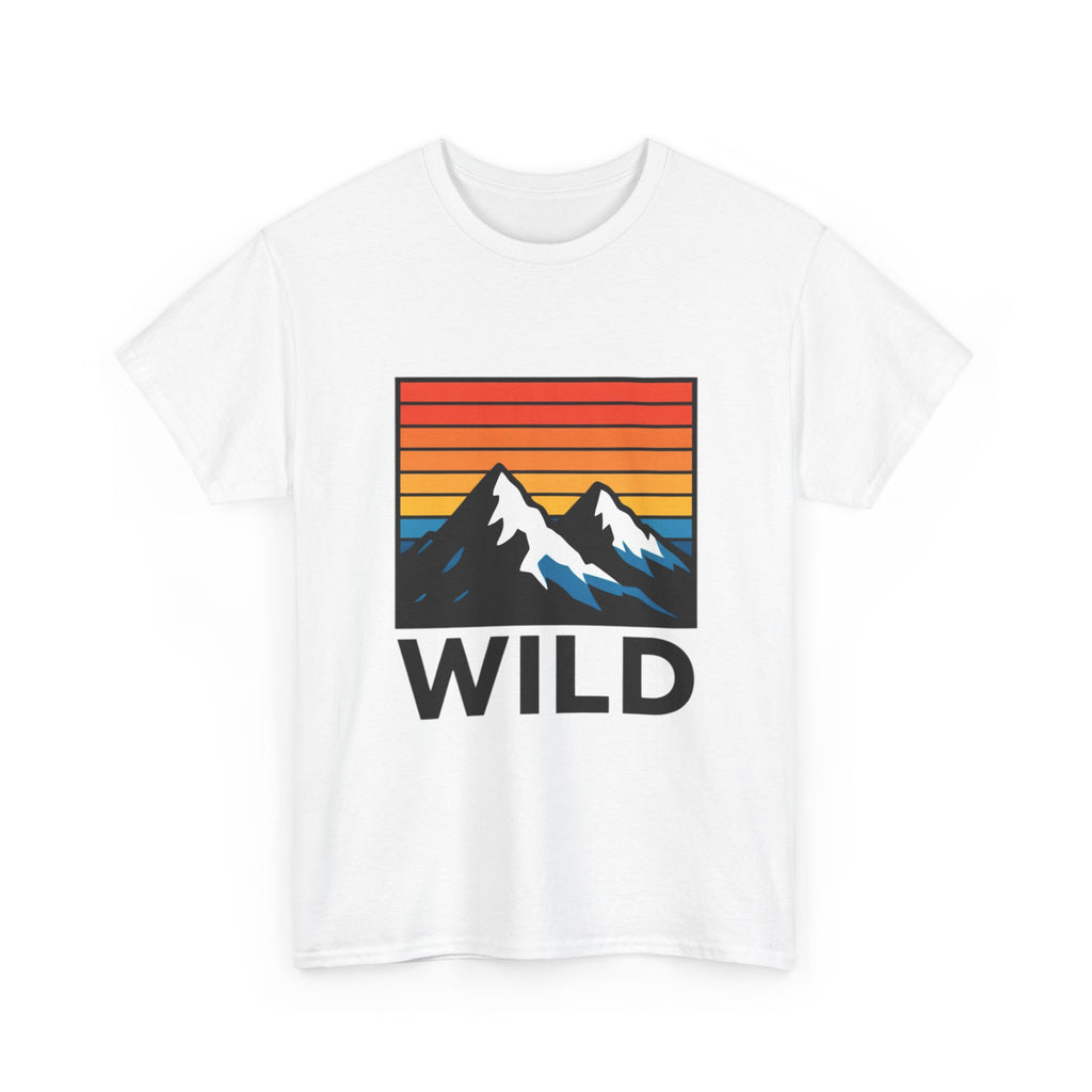 Wild Mountains T-Shirt — Retro Sunset Mountain Graphic Tee