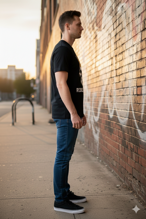 Rebel Reign Skull Tee — Crowned Skull Graphic T-Shirt