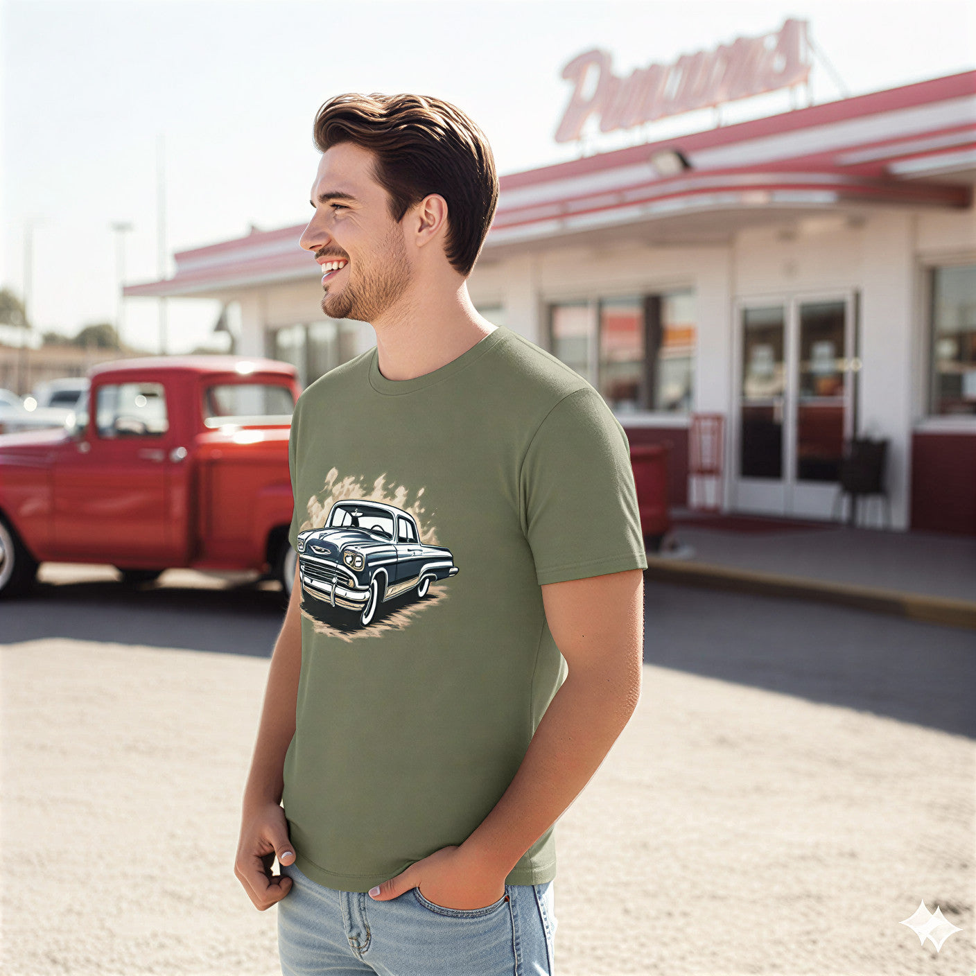 Vintage Classic Car T-Shirt — Retro 1950s Chevy Graphic Tee