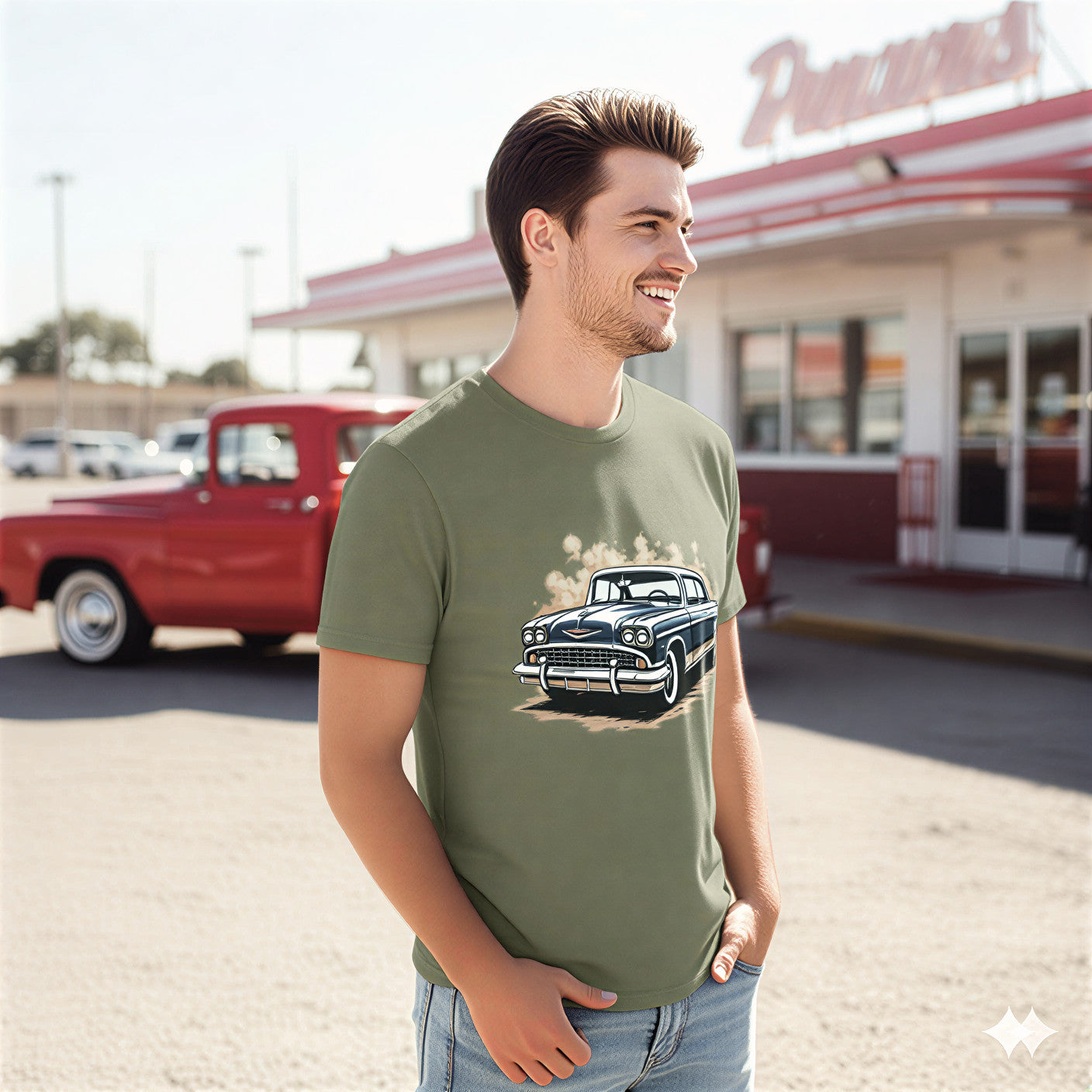 Vintage Classic Car T-Shirt — Retro 1950s Chevy Graphic Tee