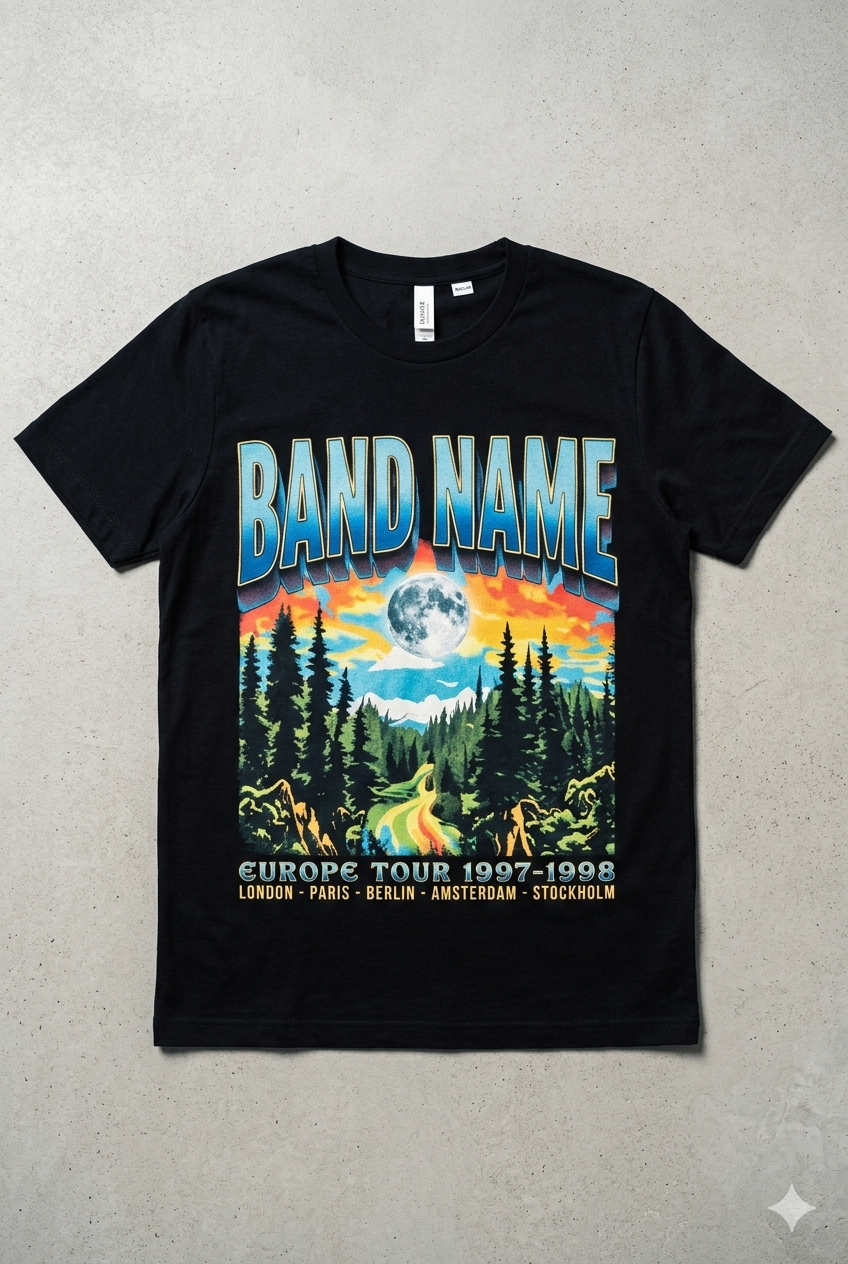 Band Tour Tee — Vintage Mountain Concert Graphic T-Shirt