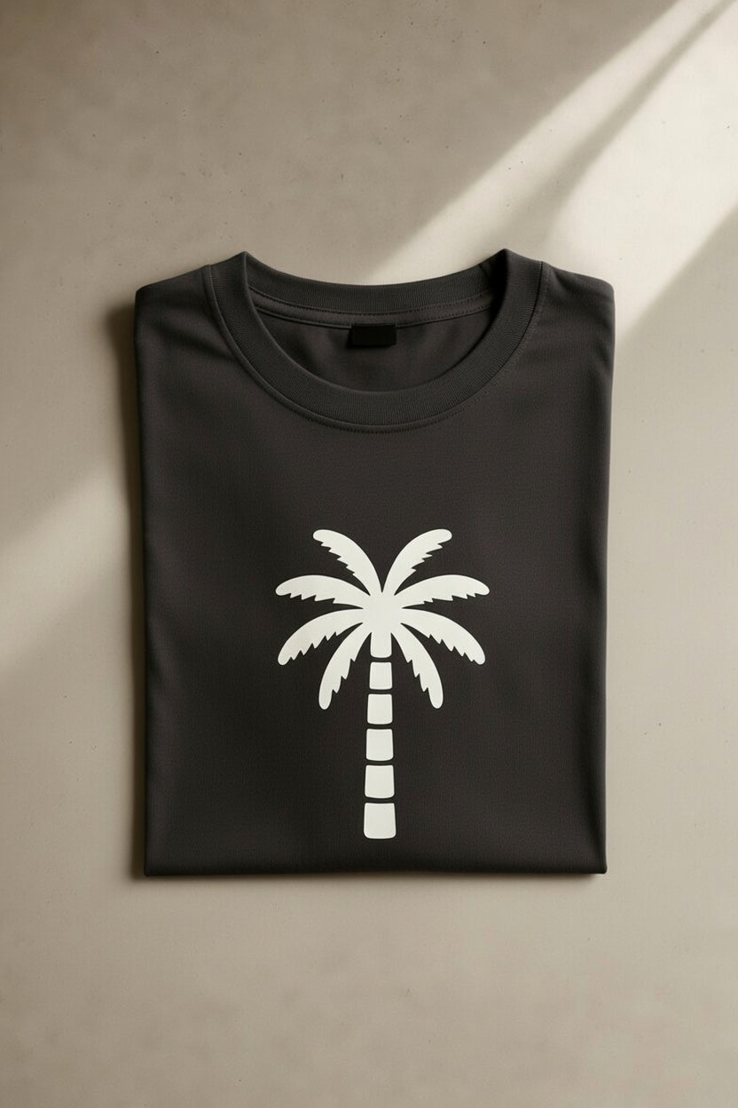 Palm Tree T-Shirt — Minimal White Palm Graphic Tee