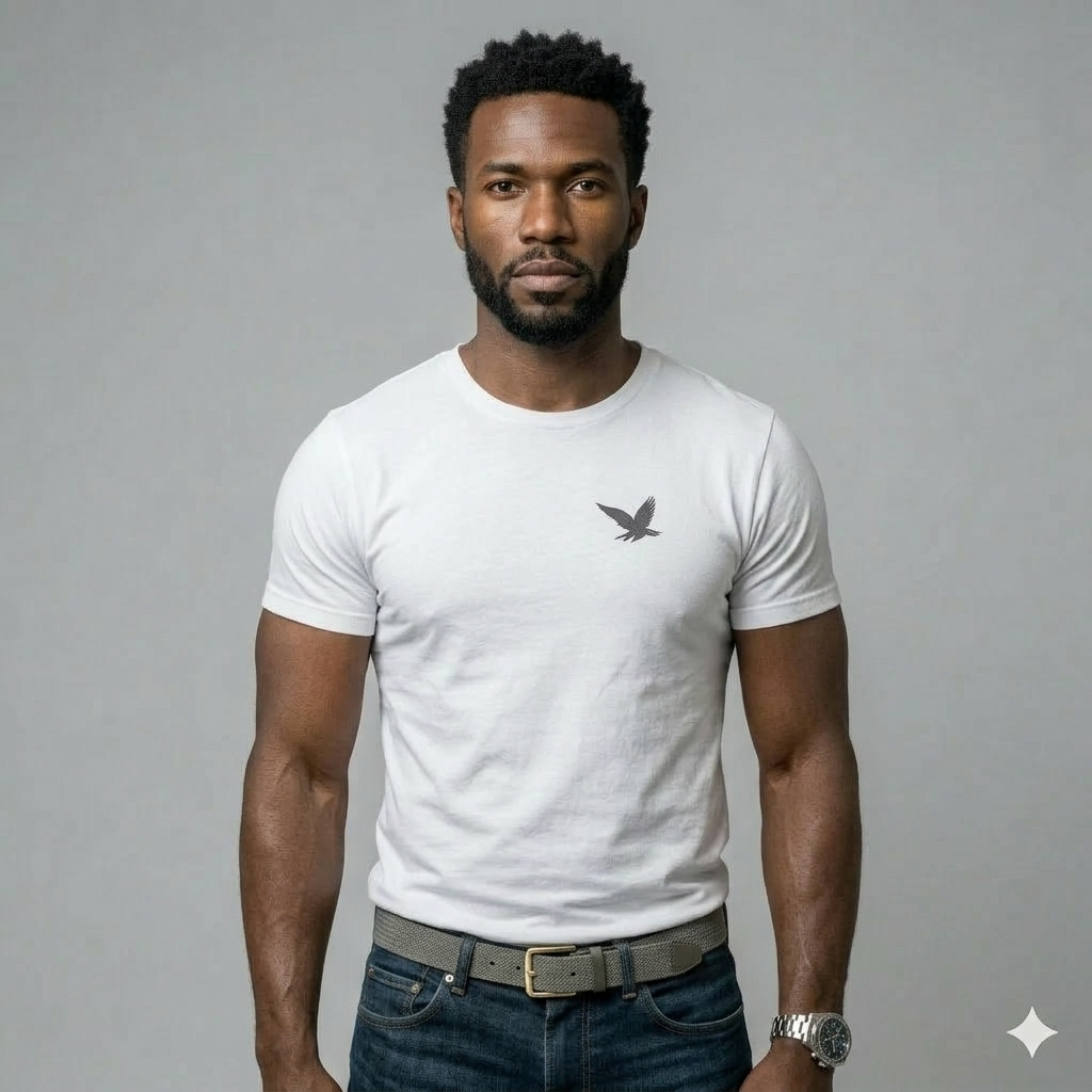 Minimalist Flying Bird T‑Shirt — Small Chest Silhouette Tee