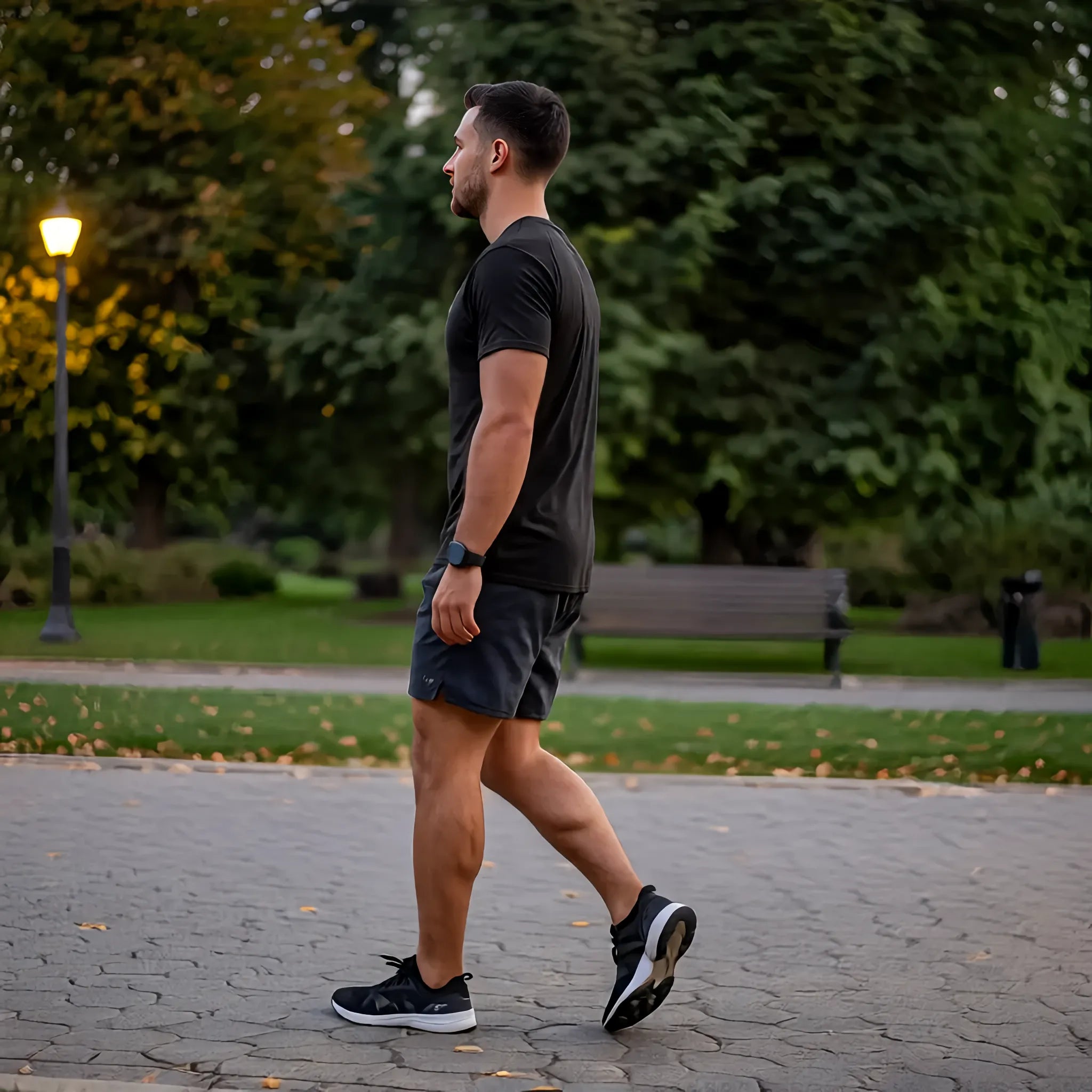 Running Icon Tee — Minimalist Runner Logo Black T‑Shirt