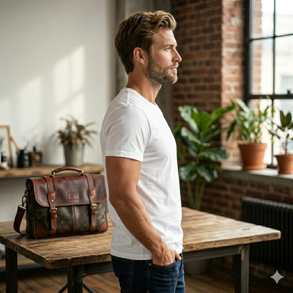 White Mini Polo Logo Tee — Classic Casual Cotton T-Shirt