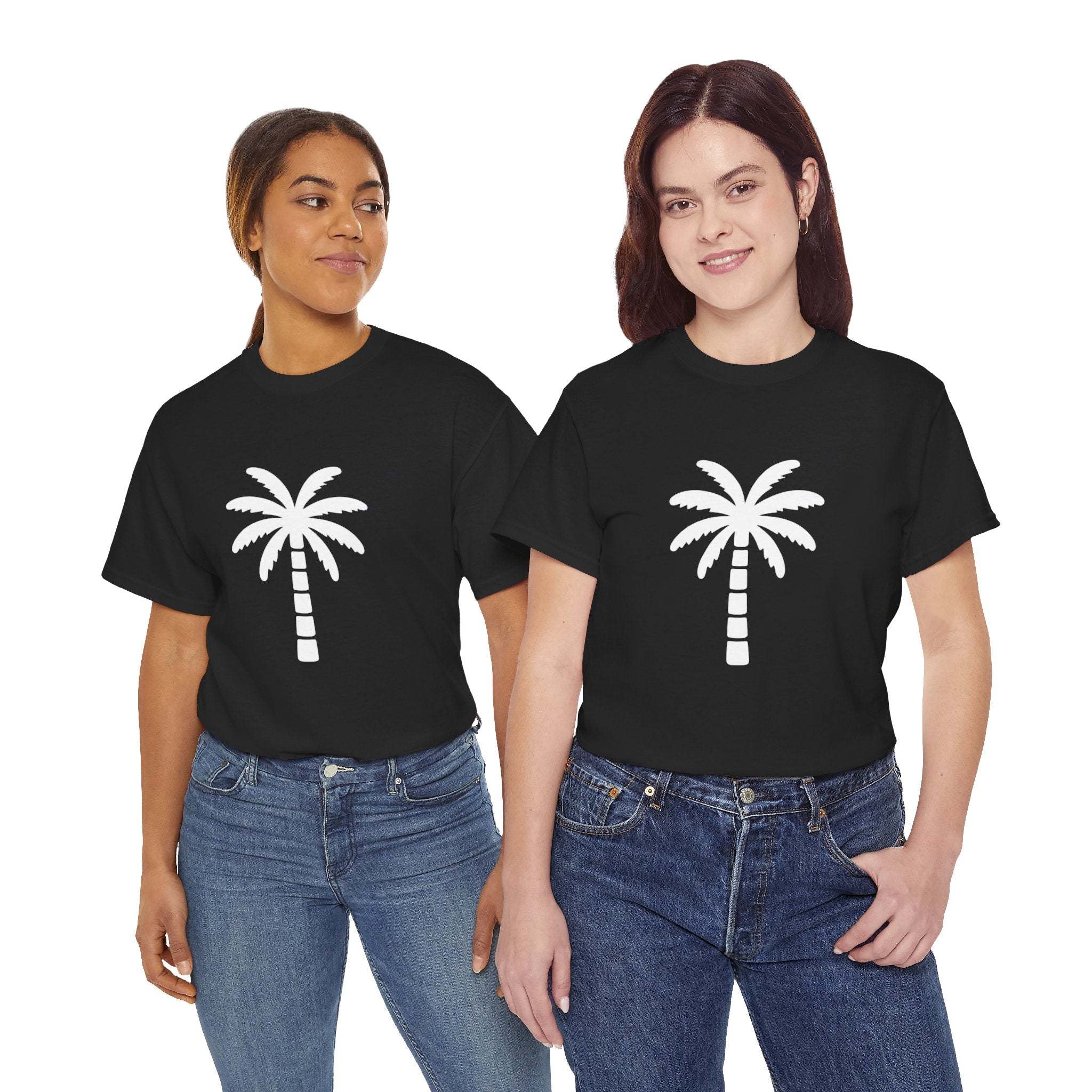 Palm Tree T-Shirt — Minimal White Palm Graphic Tee