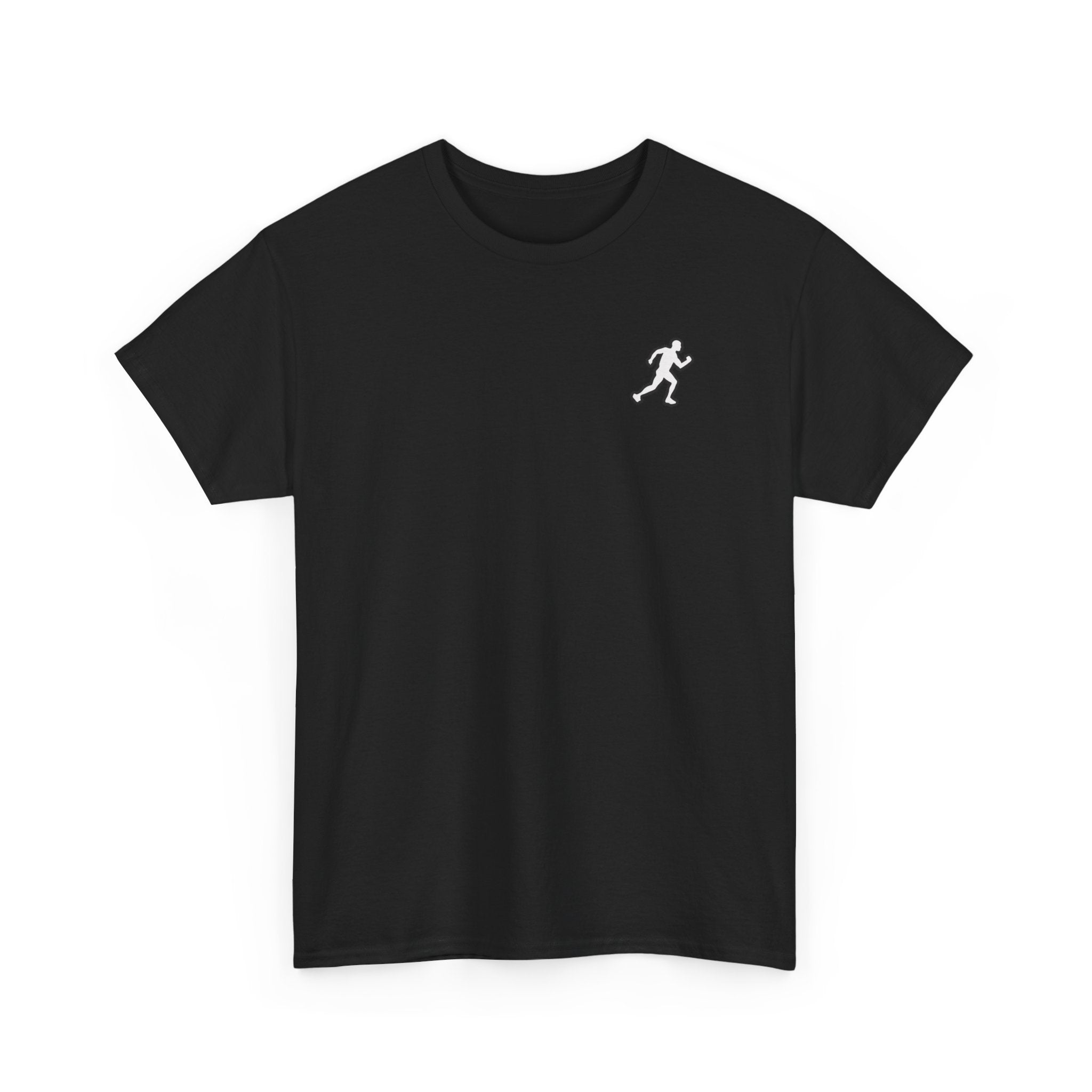 Running Icon Tee — Minimalist Runner Logo Black T‑Shirt