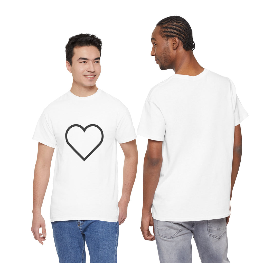 Minimal Heart Tee — Simple Outline Heart Graphic Shirt