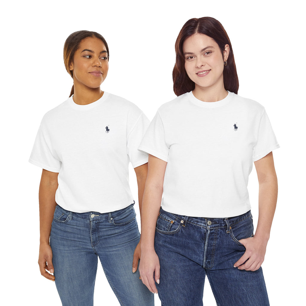 White Mini Polo Logo Tee — Classic Casual Cotton T-Shirt