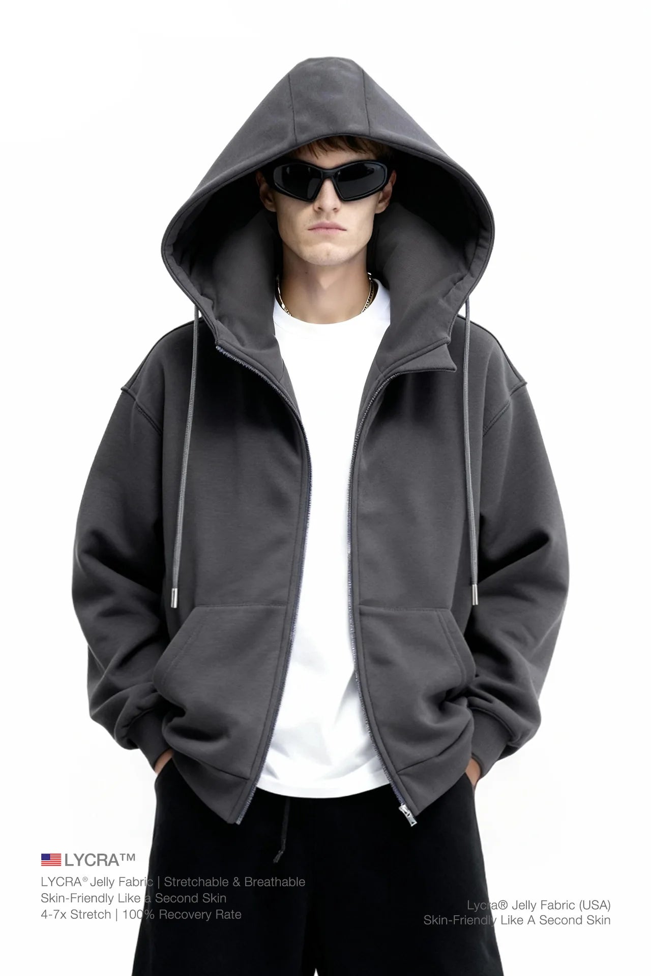 Airbag Hoodie Travel Neck Airbag Safety Sweatshirt Shockproof Protective Hoodie Outdoor  Wear Unisex Zip-Up Fleece Jacket  Man