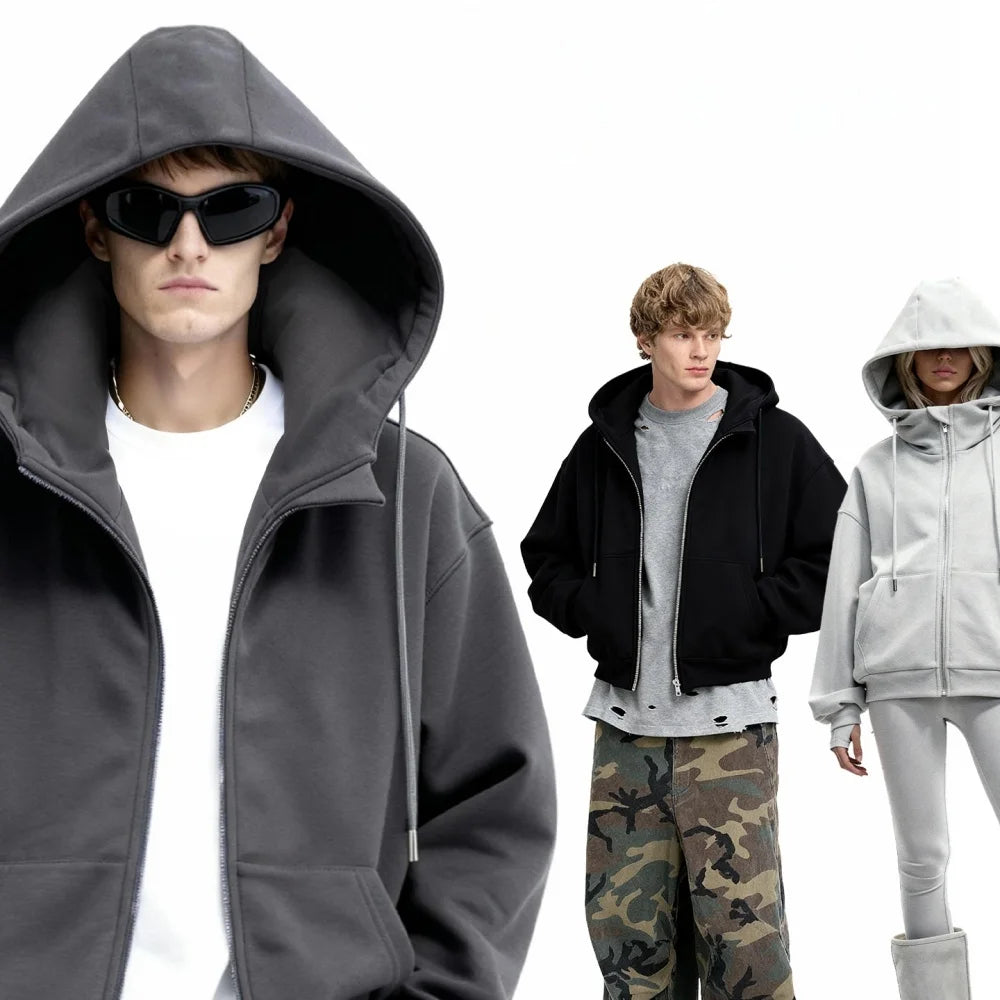 Airbag Hoodie Travel Neck Airbag Safety Sweatshirt Shockproof Protective Hoodie Outdoor  Wear Unisex Zip-Up Fleece Jacket  Man