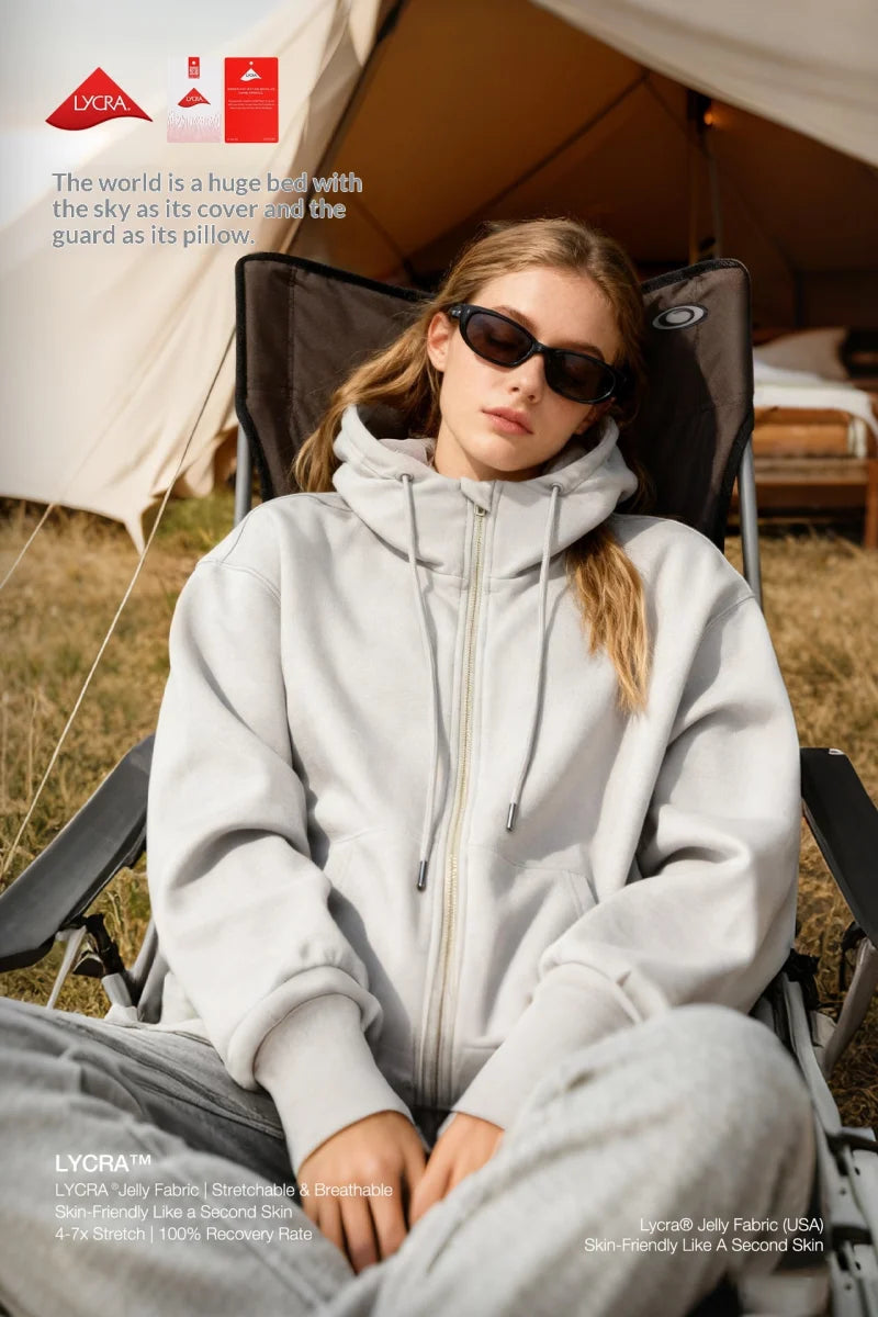 Airbag Hoodie Travel Neck Airbag Safety Sweatshirt Shockproof Protective Hoodie Outdoor  Wear Unisex Zip-Up Fleece Jacket  Man